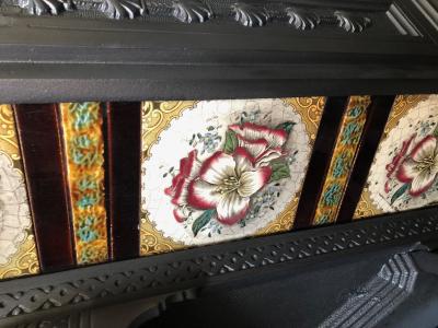 Antique Victorian combination fireplace - tiles