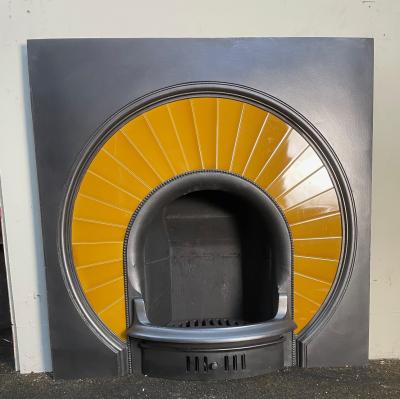 Antique stunning circular tiled Art Deco fireplace