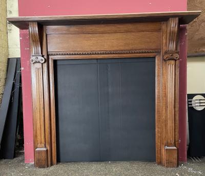 Antique Victorian oak fire surround