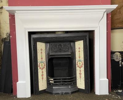 Antique Edwardian 1920s wood fire surround