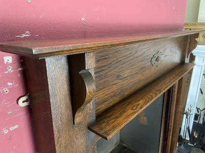 Antique 1930’s oak fire surround - shelf