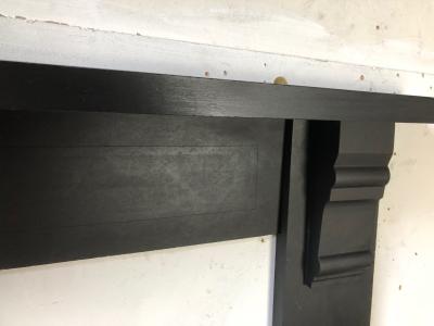 Antique Edwardian rustic slate fire surround - right corner