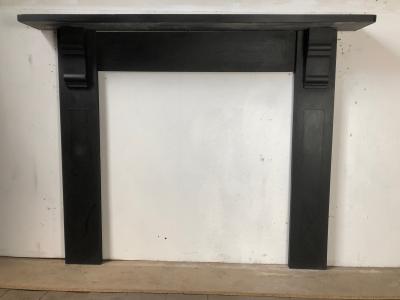 Antique Edwardian rustic slate fire surround