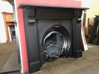 Antique Edwardian slate fire surround - other side