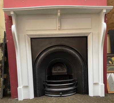 Antique Edwardian wood fire surround