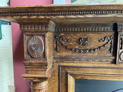 Antique Georgian early Victorian oak fire surround - corner