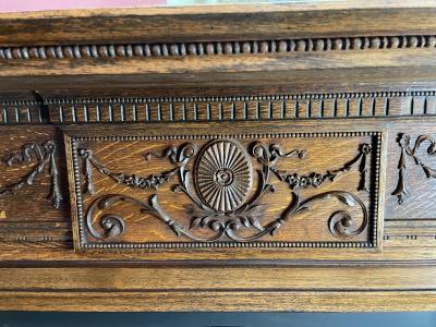 Antique Georgian early Victorian oak fire surround - detail