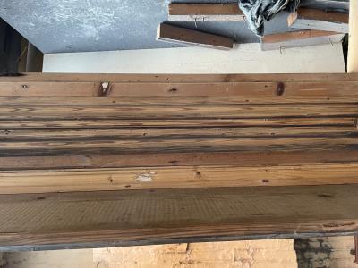 Antique Victorian pine fire surround - close