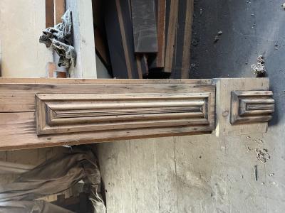 Antique Victorian pine fire surround - leg