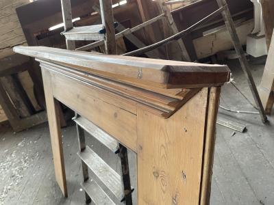 Antique cottage pine fire surround - shelf