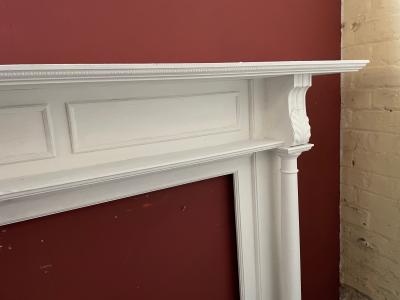 Antique late Victorian  Edwardian wood fire surround - shelf