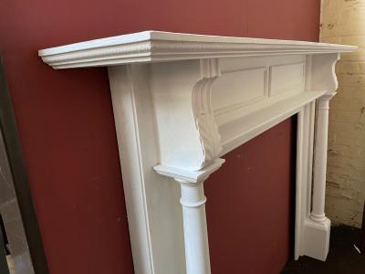 Antique late Victorian  Edwardian wood fire surround - side