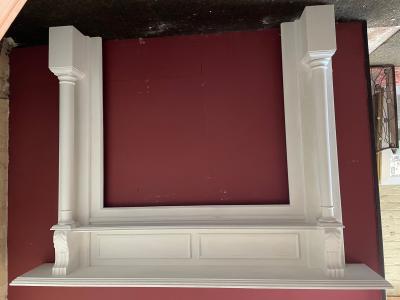 Antique late Victorian  Edwardian wood fire surround