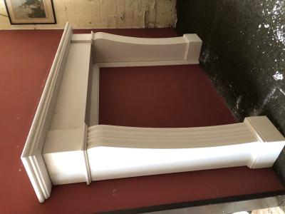 Ex-display Georgian style limestone fire surround - side