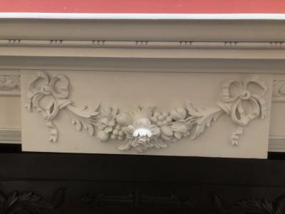 Reclaimed vintage Georgian style carved wood fire surround - detail