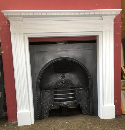 Vintage Georgian style primed painted fire surround